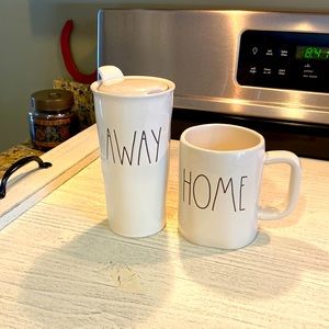 ☕️RAE DUNN - Coffee Mug Set “HOME & AWAY” Mugs